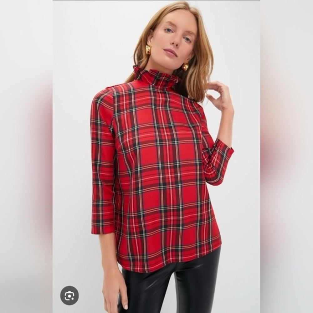 Tuckernuck Royal Stewart Tartan Faye Blouse in Red - Size Large